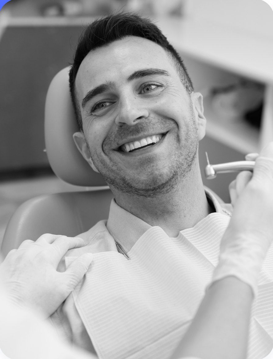 Happy patient in the dental chair